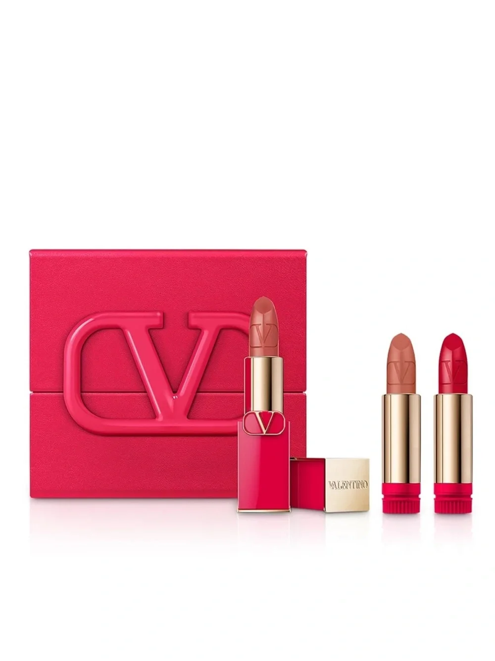 Valentino Trio Lipstick Set — Vibrant Red Shades